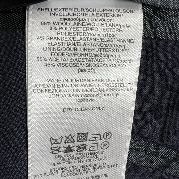 Brooks Brothers Suit Jacket Mens 46R Navy Explorer Regent Fit Wool Blend - Picture 8 of 12